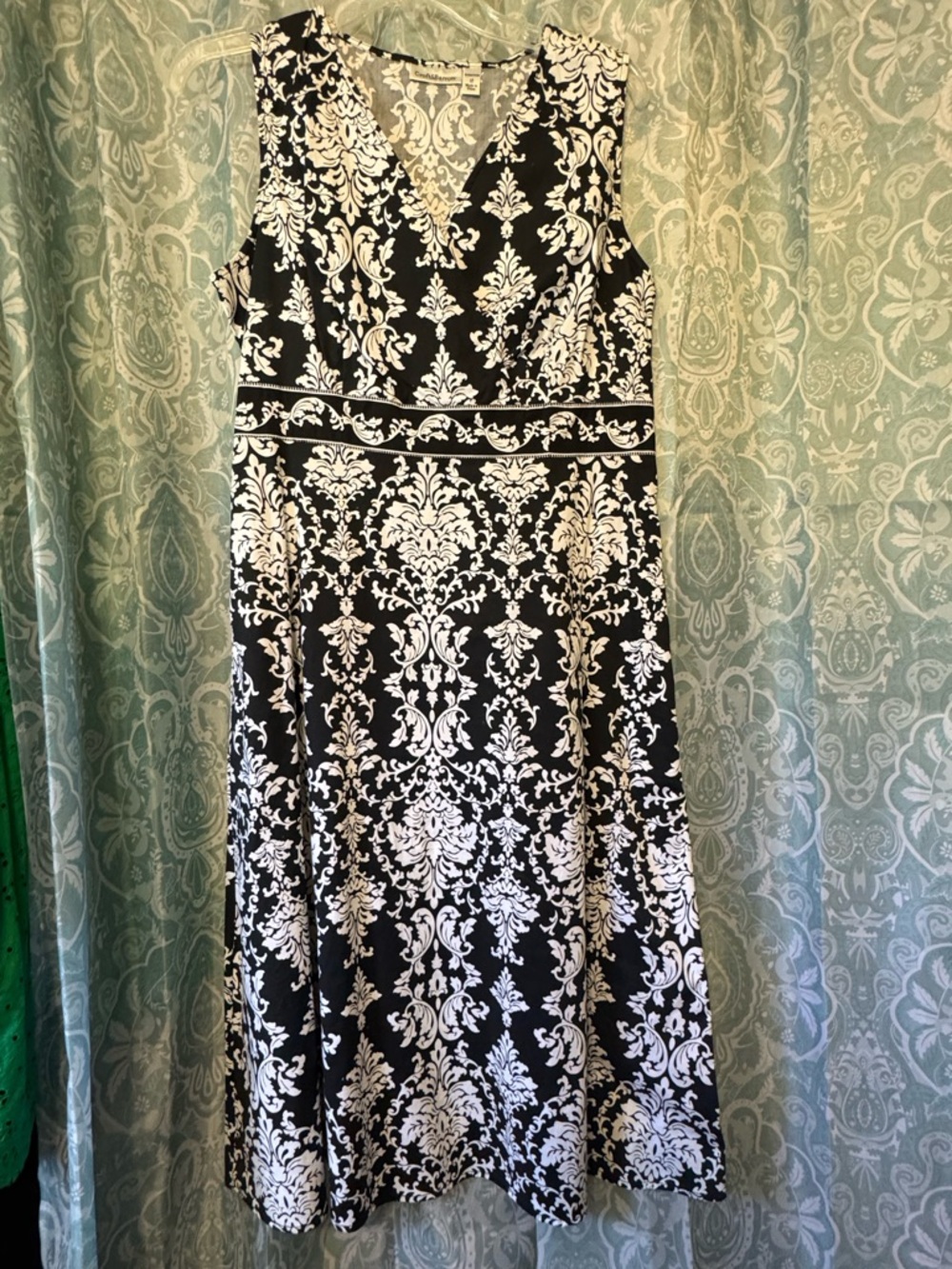 croft & barrow Black and White Damask Sheath Dress